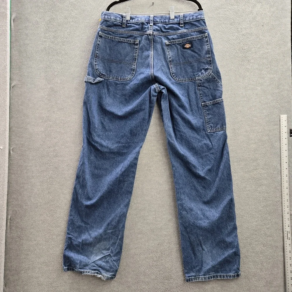 Dickies Men Jeans‎ 36X34 Blue Denim Carpenter Logo 32